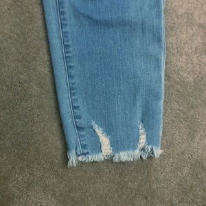 Stretch distressed denim